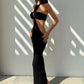Halter Off-shoulder Sexy Maxi Dress Set Women Elegant Cut Out Sleeveless Backless Crop Top And Maxi Skirt Matching Sets