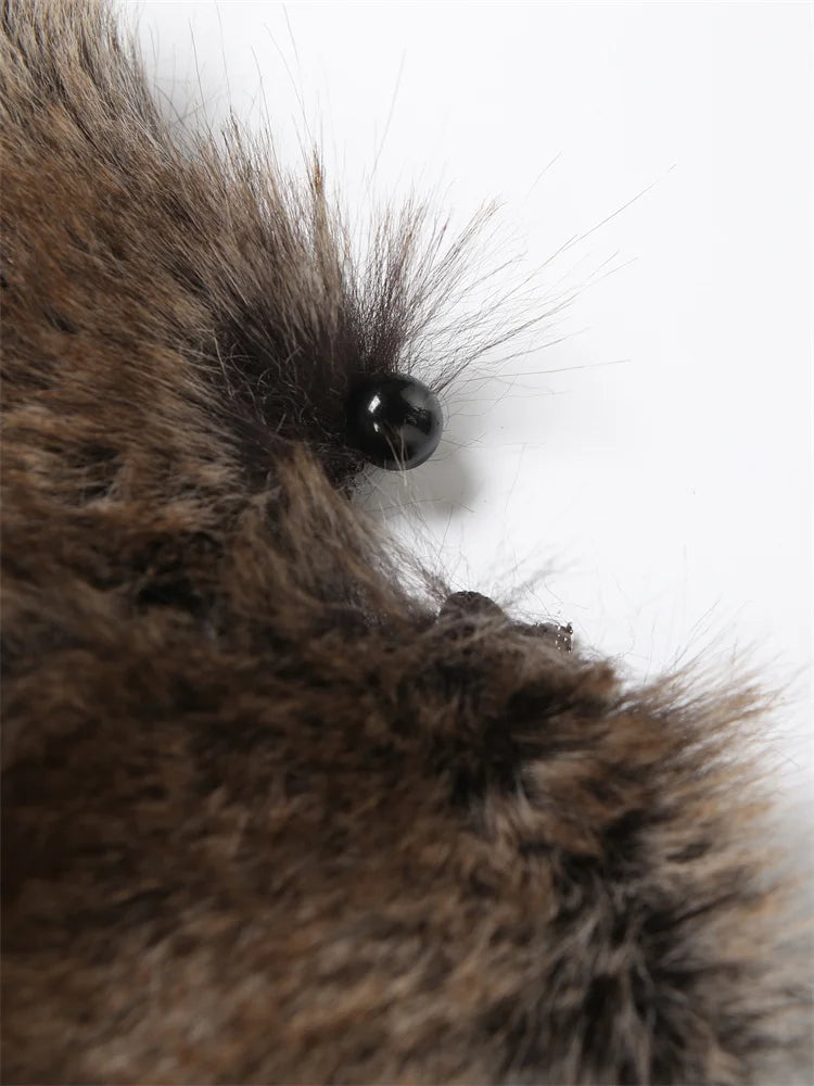 Fluff Patchwork Dress Women Halter Turtleneck Off Shoulder Backless Skinny Peach Hip Hottie High Street Style Bodycon