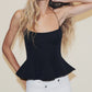 Sleeveless Open Back Solid Color Cami Tank Tops Chic Women's Summer Flared Hem Camisole Party Club Y2K Streetwear