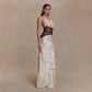 Lace and Satin Polka Dot Party Dresses for Woman Elegant Deep V Neck Backless Maxi Dress Summer 2026
