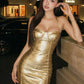 Sexy Summer Dress Women Low-Neck Halter Line Decoration Classic Skinny Midnight Hottie Party Fashion Chic Bodycon