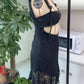 Lace Hollow Out Bandage Sexy Mini Dress For Women Robe Spaghetti Strap Backless Bodycon Sexy Party Club Print Dress