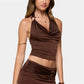 Sexy Women's Halter Neck Tops Sleeveless Open Back Slim Fit Metal Clasp Front Tank Tops Summer Party Club Shirts