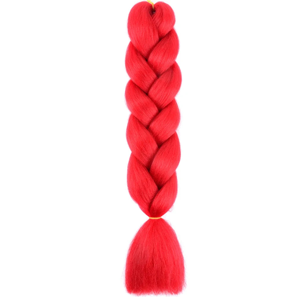 24 Inch Jumbo Box Braids Extensions Synthetic Braiding Hair DIY Hair Braids For Children Pink Purple Yellow Gray