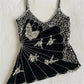 Sexy Sequin Slim Fit Irregular Strap Tank Crop Tops Versatile Sexy Hot Girl Summer Mesh See Through Sleeveless Tee Shirt