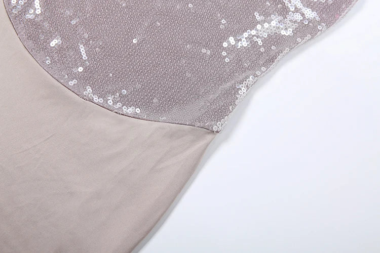 Patchwork Reflective Maxi Dress Women Low-Neck Sleeveless Skinny Sexy Prom Party Hipster Fashion Chic Elegant Vestidos