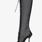 2026Spring/Summer New Lace Up Short Cool Boots Side Zipper Banquet Slimming High Heels Sexy Knee Length Women's Boots
