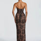Lace Strapless Mermaid Maxi Dress Women Sweetheart Neck Sheer Mesh Bodycon Long Gown Evening Party Cocktail Vestidos