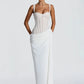 Lace Corset Sexy Maxi Dress Women Elegant Spaghetti Strap Draped Ruched Mermaid Long Wedding Guest Evening Formal Gown