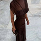 Mesh Sleeveless Sexy Maxi Dress Women Gown Elegant Half High Collar High Waist Bodycon Ruched Club Party Long Dresses