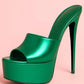 Summer New Women's Thick Bottom, Fine High Heels, Toothed Cool Slippers, Fashion Show, Party, Ultra High Heel Sandals