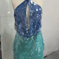 Sequins Sexy Mini Dress Women Fashion Patchwork Hollow Out Halter Sleeveless Backless High Waist Beach Holiday Dress