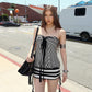 Black and White Striped Tie-front Tube Dress 2026 Summer Clothes for Woman Mini Dresses