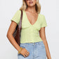 Women Y2k Button Down Shirt Preppy Short Sleeve Lapel Collar Blouse 2025 Vintage Slim Fit Crop Top Summer Streetwear