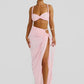 Summer Beach Sexy Two Piece Sets Women Strapless Crop Tops And Maxi Skirt Female Elegant Vacation Club 2 Piece Set