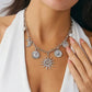 Vintage Sunflower Moon Scallop Pendant Choker Necklace for Women Collares Trend Goth Clavicle Chain Daily Jewelry Gift