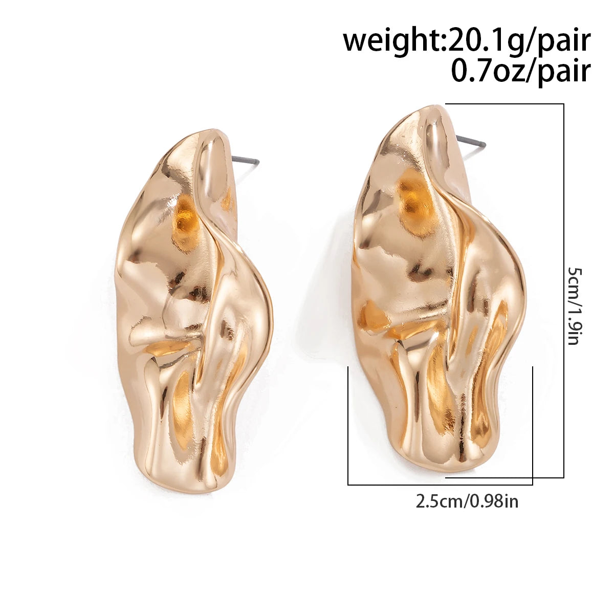 Punk Unique Metal Irregular Metal Stud Earrings for Women Trend 2024 Vintage Piercing Earring Jewelry Accessories New