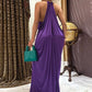 Elegant Ruched Halter Dress Woman Sexy Sleeveless Summer Trend Silky Skinny Gown Robe Vacation Banquet Party Vestidos