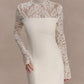 Women Elegant Lace Patchwork Sexy Mini Dress Fashion High Neck Long Flare Sleeve Backless Bodycon Club Party Dresses
