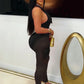 Mesh Patchwork Jumpsuits Women Halter Low-Neck Multiple Pockets Skinny Peach Hip Midnight Hipster Club Party Outfits