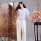 Cowl Neck Ruched T-shirt, Slim Fit Short Sleeve Tee, Casual Solid Color Summer Top for Women