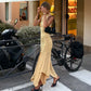 Ruched Sleeveless Long Dress with Asymmetrical Hem 2026 Yellow Classy Dresses for Woman Elegant