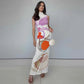 Abstract Printed Sleeveless Long Dresses for Women Clothes High Fashion 2023 Party Dress Elegant Resort Wear