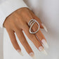 5 Styles Creative Unique Irregular Twisted Wave Rings Women Vintage Geometric Adjustable Finger Ring New Year Jewelry