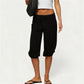 Women Low Waist Drawstring Capri Sweatpants Loose 3/4 Length Cropped Casual Pants Y2K Streetwear Daily Loungewear