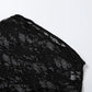 Sexy Fashion 2 Piece Set Woman Lace Patchwork Halter Low-Neck Backless Skinny Bodysuits+Irregular Mid Skirts Suits