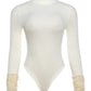 Fluffy Patchwork Knit Bodysuit Women Fashion Turtleneck Full Sleeve Autumn Trend Hottie Street Party Activity Outfits