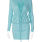 Women Deep V Long Sleeve Mini Dress Drawstring Waist Peplum Layered Bodycon Dress Elegant Club Night Out Party Dress