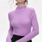 2024 Winter New Arrivals 100% wool half turtleneck solid color long sleeves sweater for women