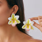 Y2K Boho Colorful Large Petal Flower Stud Earrings for Women New Trend Kpop Geometric Piercing Earrings Party Jewelry