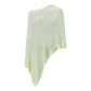 Fashion Women's Sheer Ponchos Off Shoulder Solid Color Asymmetrical Shaw Wrap T-Shirts Oversized Knit Tops