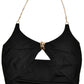 Hardwear Detail Hollow Out Backless Halter Long Dresses for Woman Clothing Sexy Black Dress Club Outfits