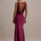 Satin Cowl Neck Backless Sexy Maxi Dress Women Gown Fashion Sleeveless Lace-up Bodycon Club Party Long Dress Female