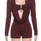 Sexy Women Swing Collar Romper+Metal buckle Bra Hipster Midnight Party Coquette New Spring Trend Workout Playsuits