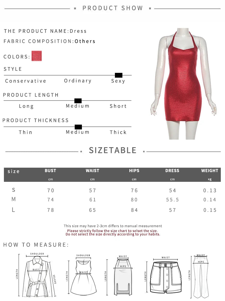 Plaid Print Dress Women Halterlow-Neck Sleeveless Backless Sexy Skinny Hottie Wild Party Midnight Fashion Mini Bodycon
