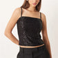 Sequin Camisole Women Skinny Tank Top Summer New Trend Music Festival Sexy Sweet Beach Party Y2K Streetwear