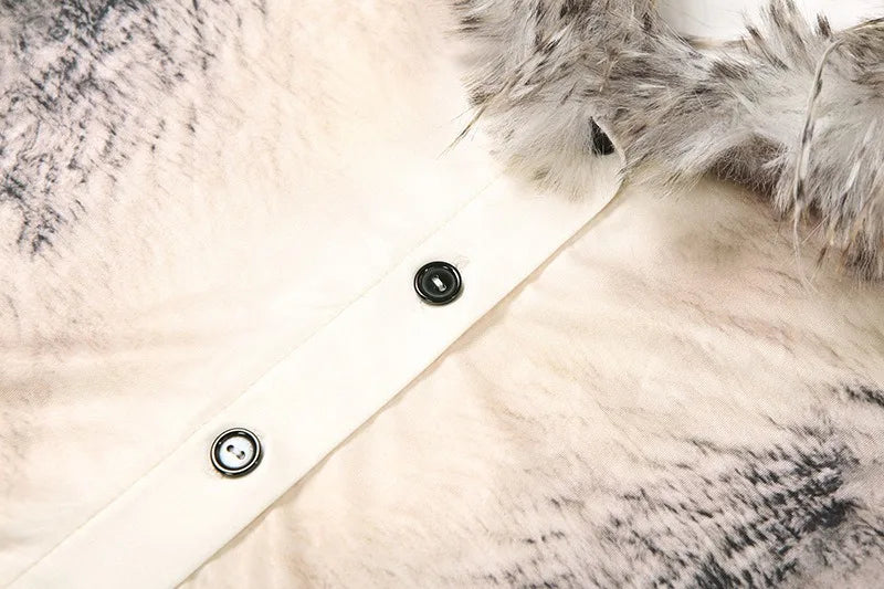 Sexy 2 Piece Sets Woman Outfit Faux Fur Collar V Neck Long Sleeve Cardigan and Maxi Skirt Matching Set