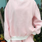 Women Mock Neck Striped Loungewear Two Piece Set Oversized Long Sleeve Sweatshirt And Shorts Casual Pajama Outfit