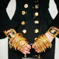 New Brand Fashion Show Alloy Metal Lock Cuff Bracelet For Women Fashion Jewelry Exaggerated Hand Open Bangles Accessories