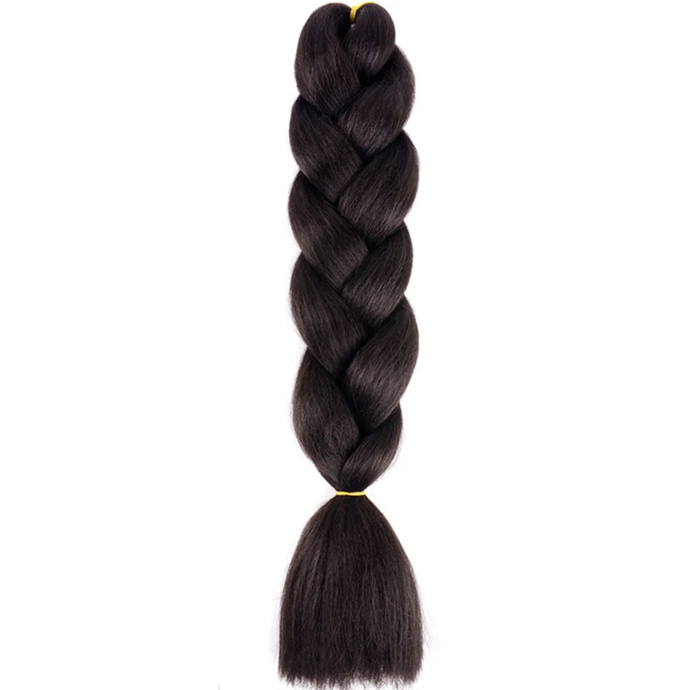 24 Inch Jumbo Box Braids Extensions Synthetic Braiding Hair DIY Hair Braids For Children Pink Purple Yellow Gray