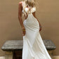 Elegant Plait Patchwork Dress Women Fashion Classic  Backless Low-Neck Sleeveless Vacation Party Club Stretch Bodycon