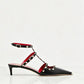 2026 Women's Rivet Low Heel Square Head Stiletto Sandals Fashion Show Party Summer Women's High Heel Sandals