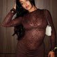 Lace See Through Ruched Sexy Mini Dress Women Elegant Fashion Sheer O Neck High Waist Long Sleeve Club Party Dresses