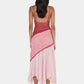 Women Color Block Lace Sexy Midi Dress Spaghetti Strap Sleeveless Asymmetrical Hanky Hem Party Beach Vacation Dresses