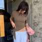 Crew Neck Short Sleeve Asymmetrical Tops Summer 2026 Fashion Tshirt Woman Clothes