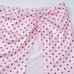 Pink Polka Dot Bikini Set with Slit Mini Skirt Summer 2026 Sexy Beach Vacation Outfits for Woman 3 Piece Set